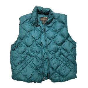 Eddie Bauer Womens Teal Down Quilted Puffer‎ Vest Outdoor Outfitters Size XL
